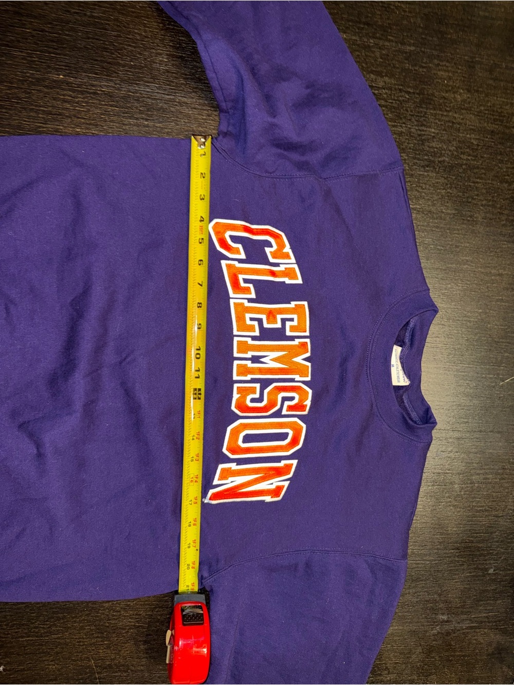 Vintage Champion Clemson Tigers Purple Sweatshirt Orange & White Logo - Picture 4 of 8